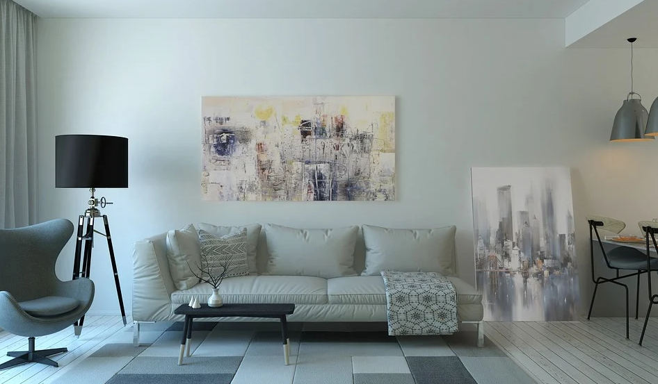a sofa set in a room